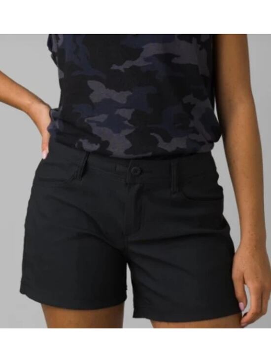 Prana Pants - Prana Women's Halle II Hiking Shorts, Black, Gorpcore Outdoors, Size 16